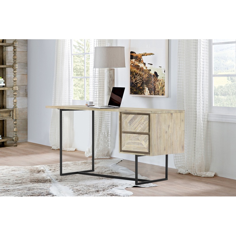 Peridot 2 Drawer Desk in Natural Acacia Wood By Armen Living