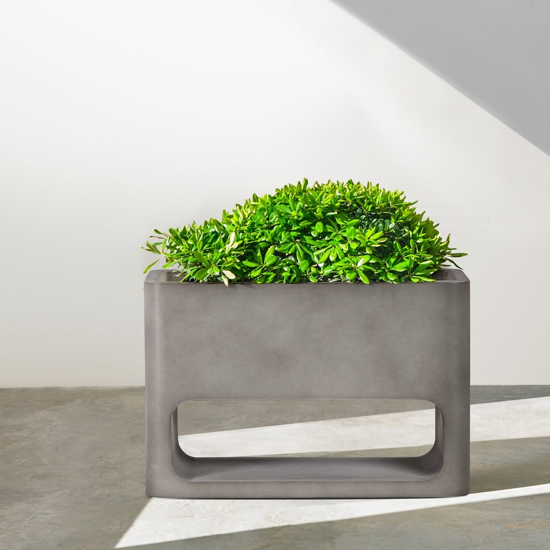 Sunstone Indoor or Outdoor Planter in Grey Concrete By Armen Living