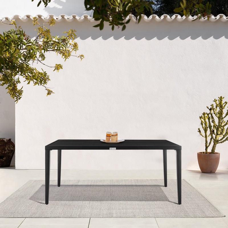 Aileen Outdoor Patio Dining Table in Aluminum By Armen Living