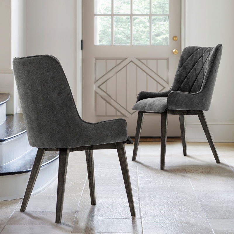 Alana Charcoal Upholstered Dining Chair - Set of 2 By Armen Living