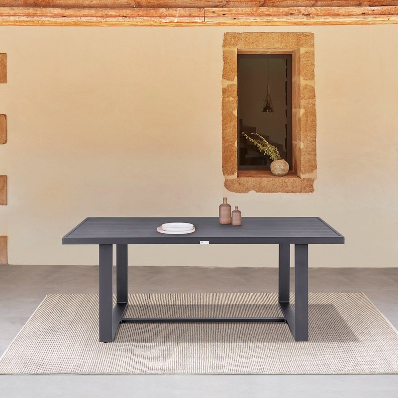 Argiope Outdoor Patio Dining Table in Aluminum By Armen Living