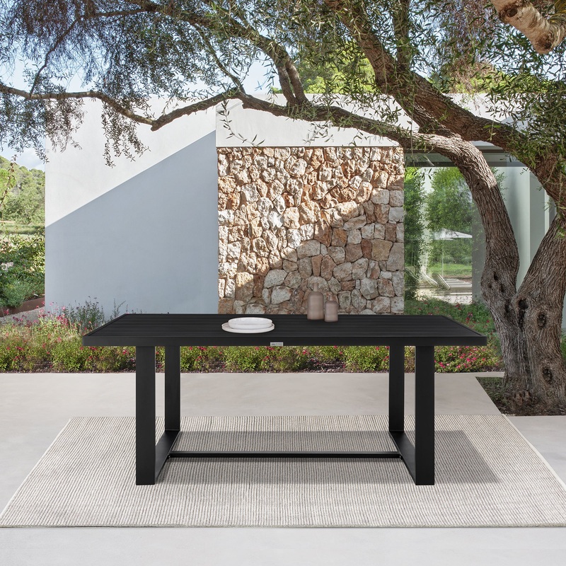 Felicia Outdoor Patio Dining Table in Aluminum By Armen Living
