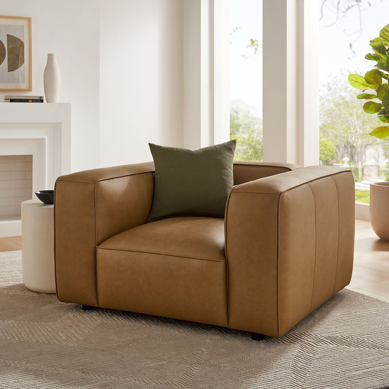 Auren Upholstered Vegan Leather Modular Armchair by Modway