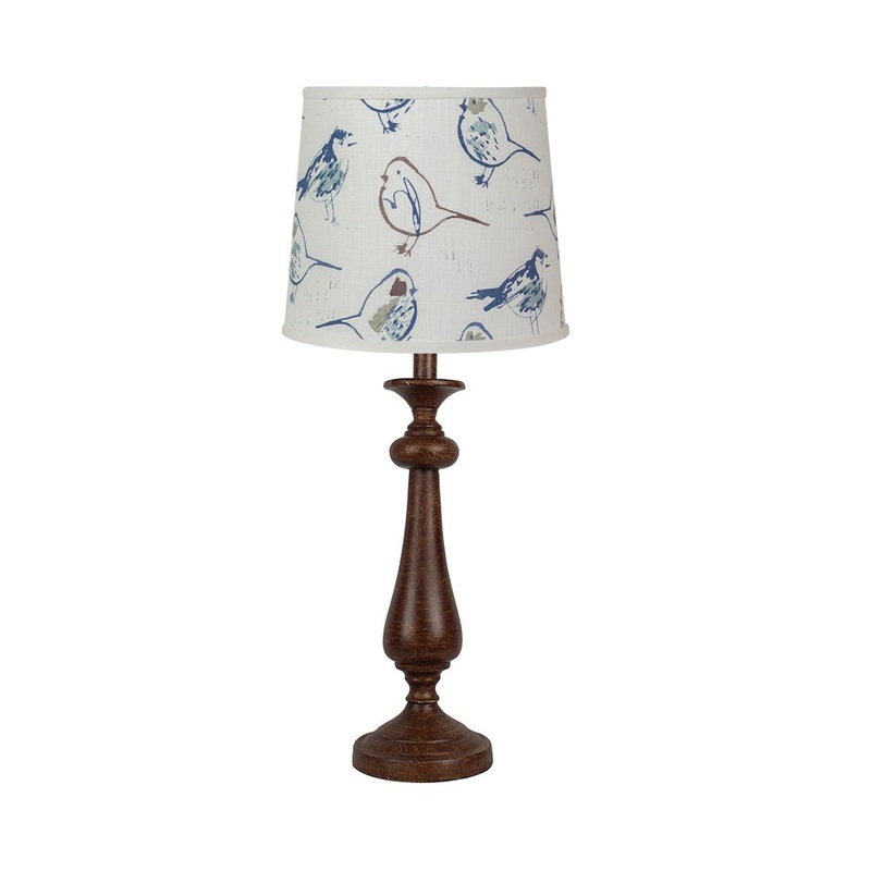 Brown Candlestick Modern Birds Shade Table Lamp By Homeroots
