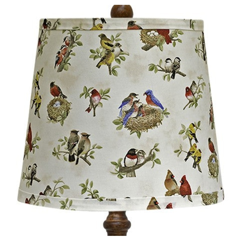 Brown Candlestick Woodland Birds Shade Table Lamp By Homeroots
