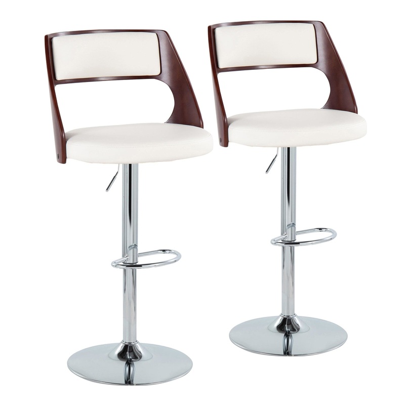 Cecina Adjustable Height Barstool - Set of 2 White By LumiSource