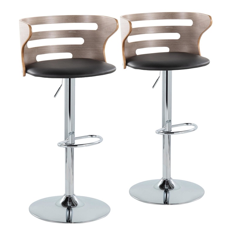 Cosi Adjustable Barstool - Set of 2 Black By LumiSource