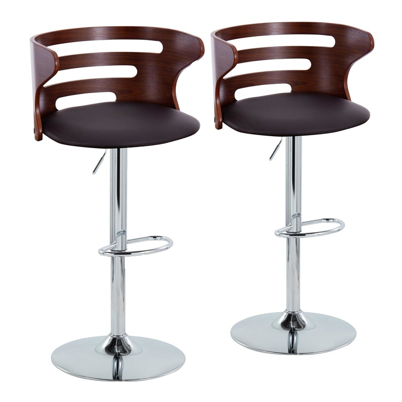 Cosi Adjustable Barstool - Set of 2 Brown By LumiSource