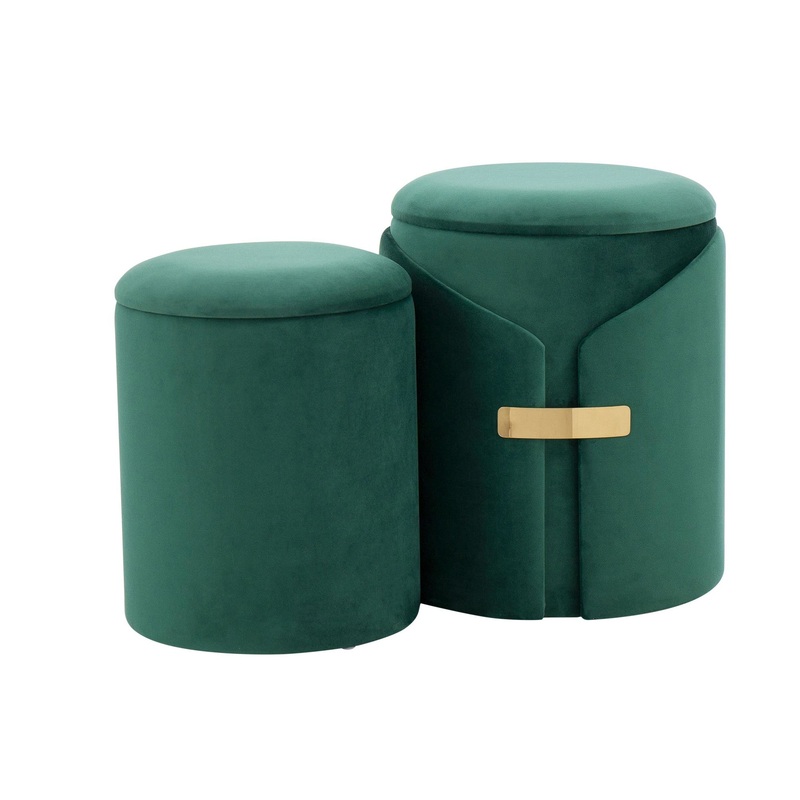 Dahlia Ottoman Set Green By LumiSource
