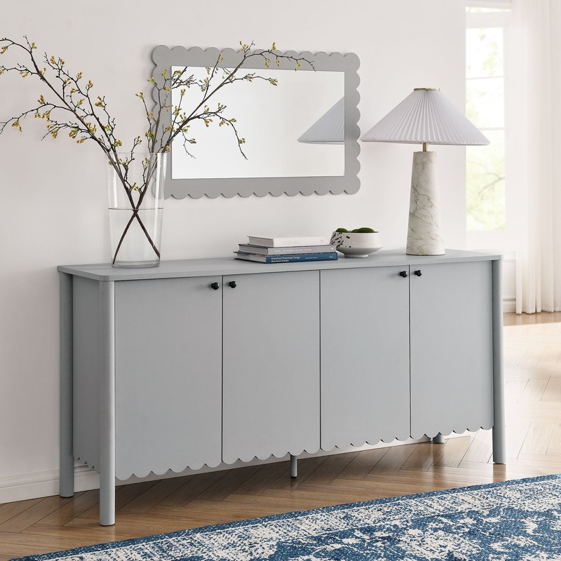 Emmeline 66" 4-Door Scalloped Sideboard Cabinet by Modway
