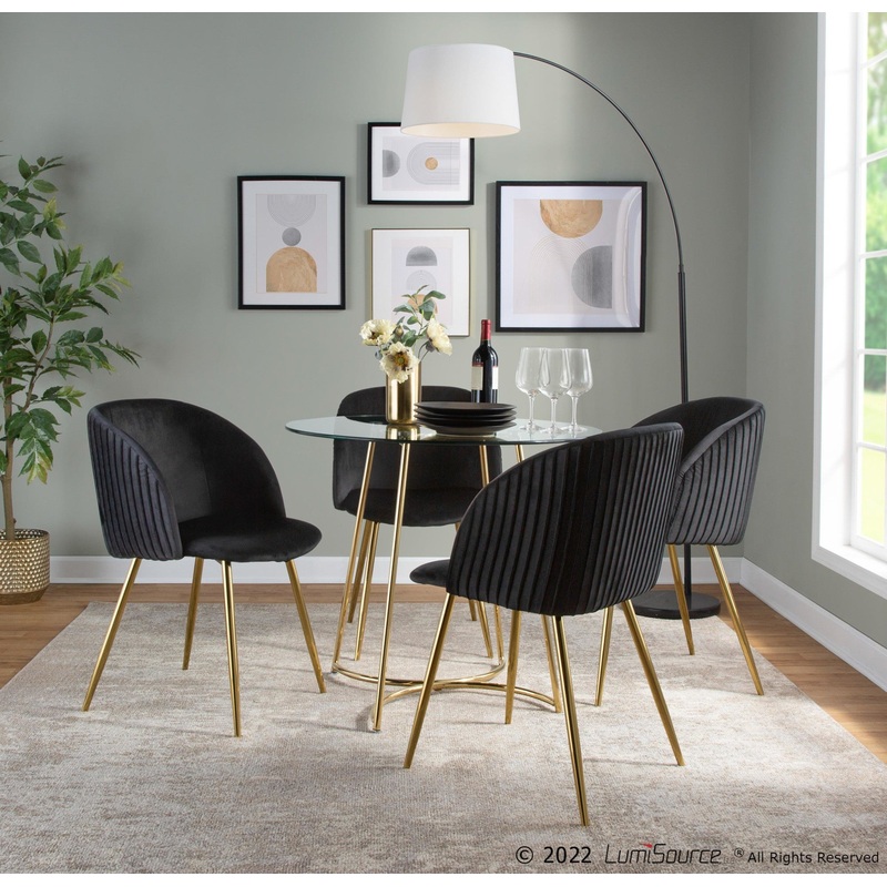 Fran Pleated Chair - Set of 2 Black By LumiSource