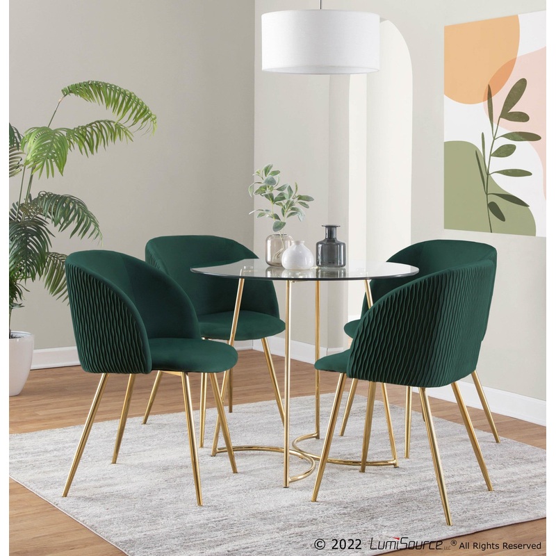 Fran Pleated Waves Chair - Set of 2 Green By LumiSource