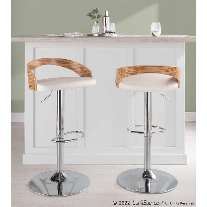 Grotto Adjustable Height Barstool - Set of 2 By LumiSource