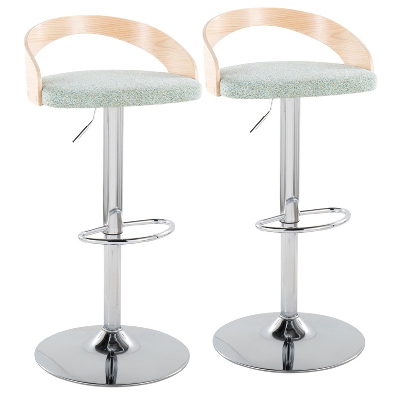 Grotto Adjustable Height Barstool - Set of 2 Green By LumiSource
