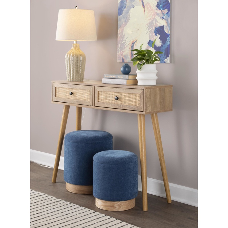Marla Nesting Ottoman Set Blue By LumiSource