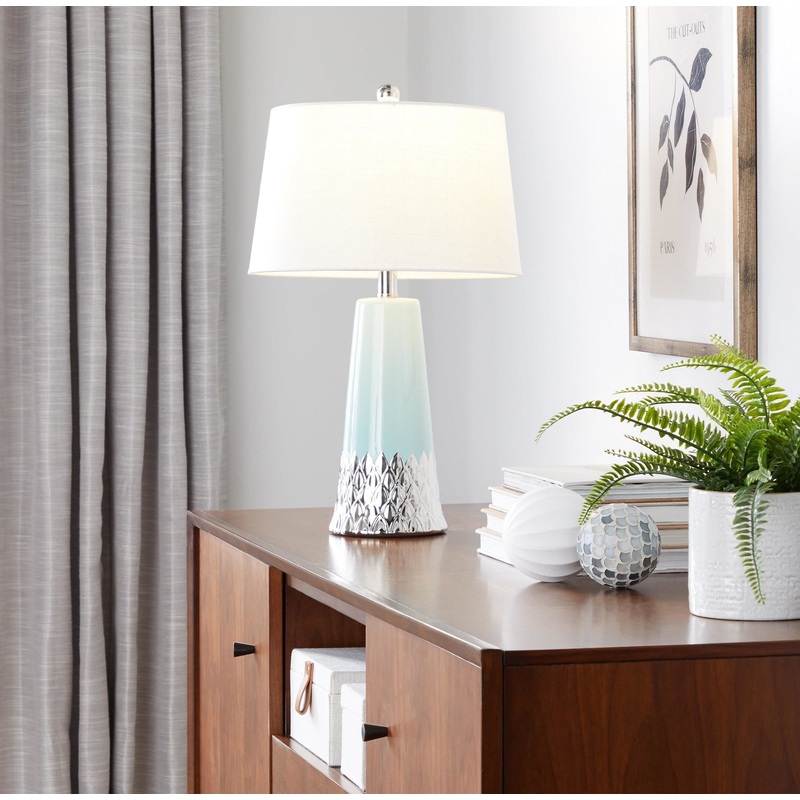 Penelope 22" Ceramic Table Lamp Blue By LumiSource