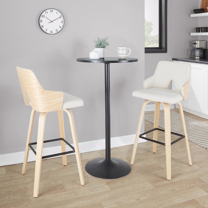 Stella 30" Fixed-Height Barstool - Set of 2 Cream By LumiSource