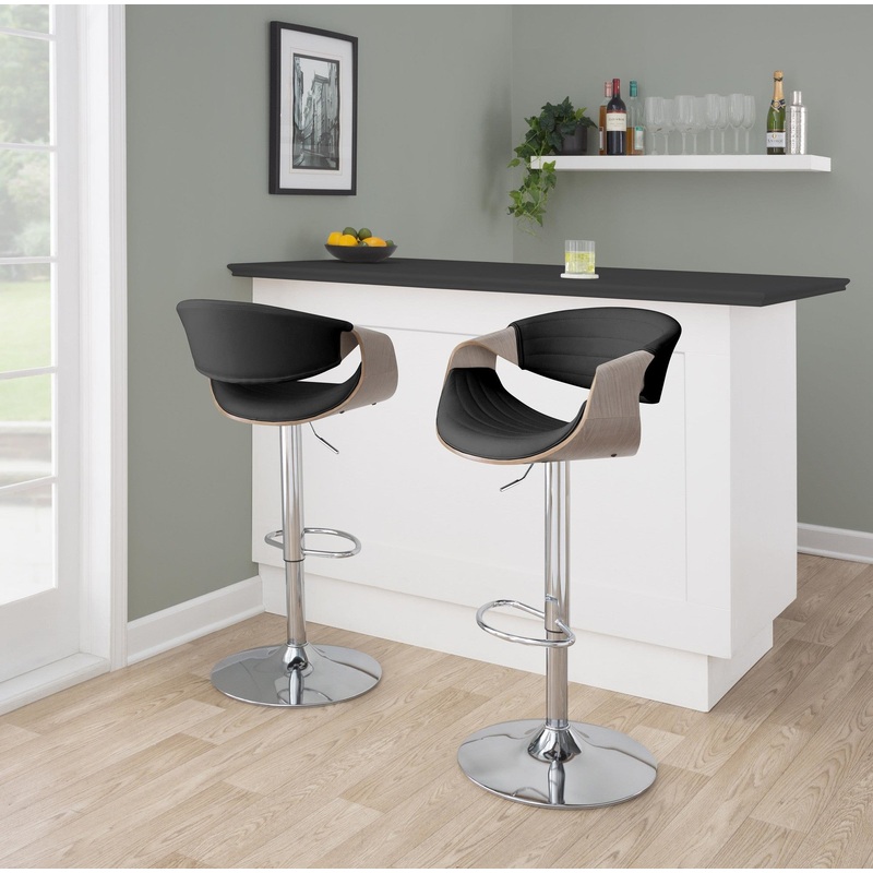 Symphony Adjustable Barstool - Set of 2 Black By LumiSource