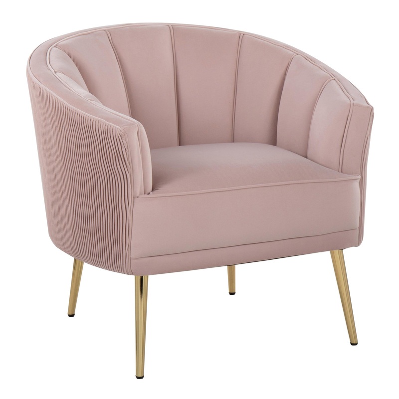 Tania Pleated Waves Accent Chair Blue By LumiSource