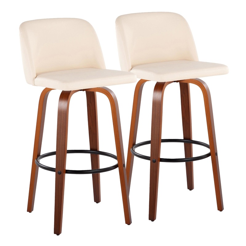 Toriano 30" Fixed Height Barstool - Set of 2 Cream By LumiSource