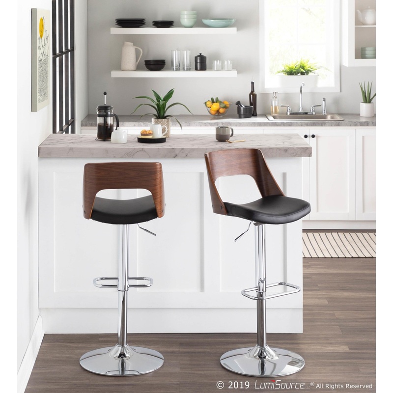 Valencia Adjustable Barstool - Set of 2 Black  By LumiSource