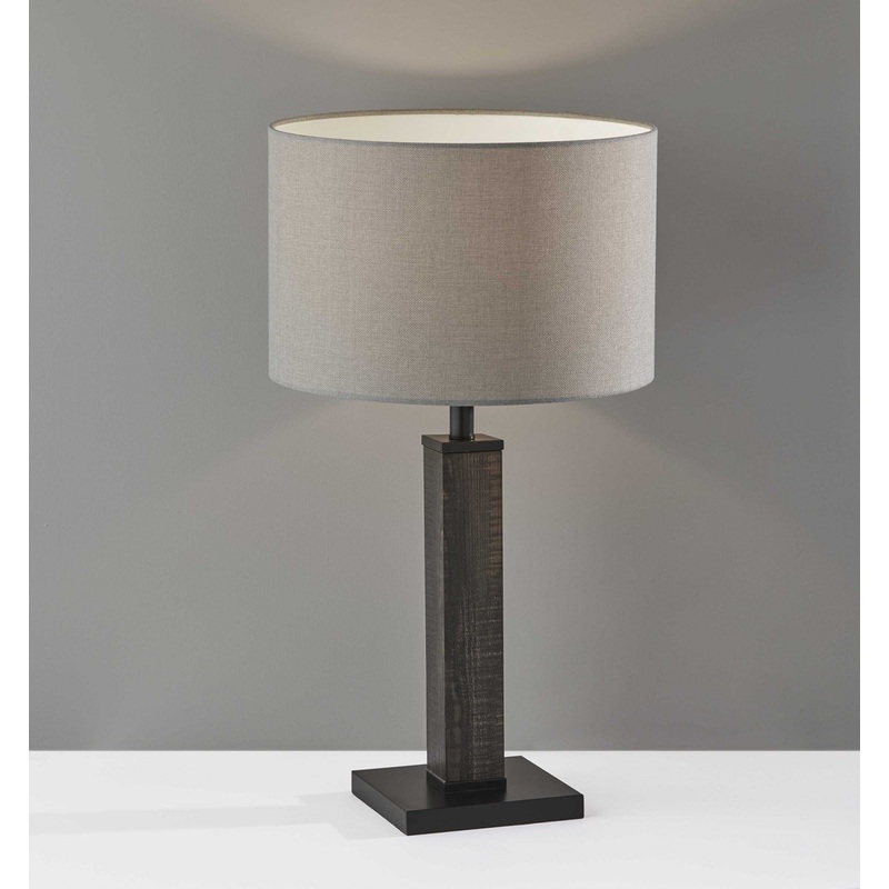 Black Wood Monument Table Lamp