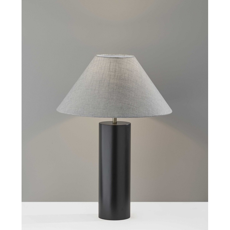 Canopy Black Wood Block Table Lamp