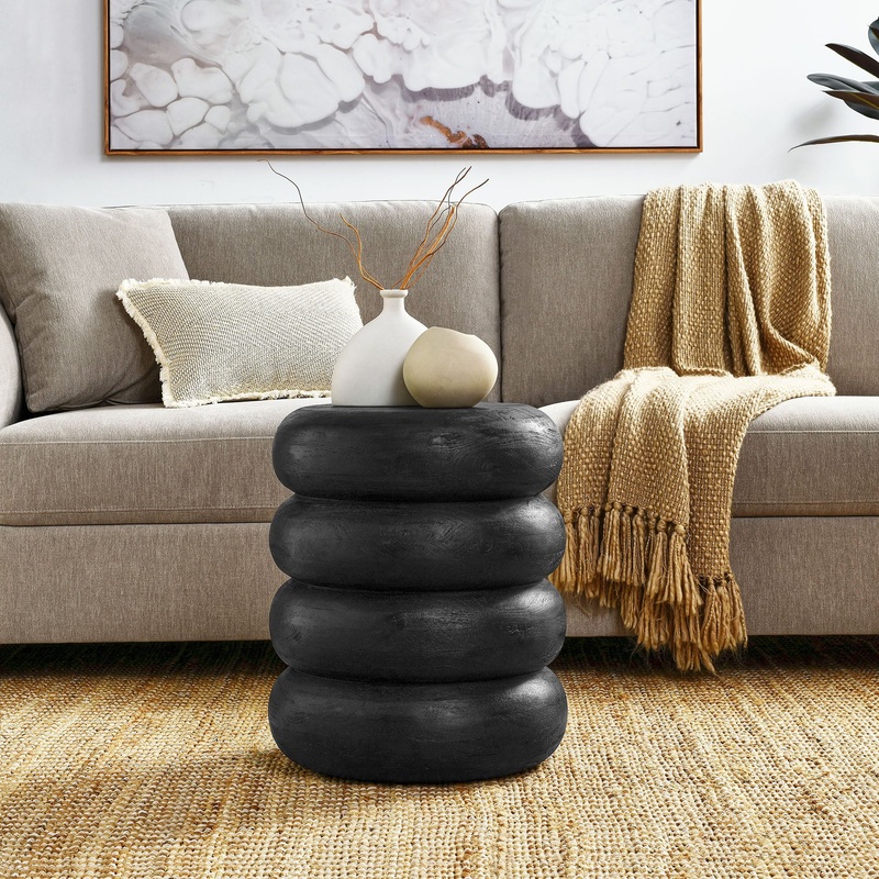 Ellery Round Stacked Wood Side Table by Modway