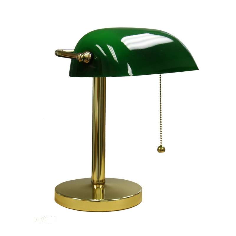 Gold and Green Hooded Table Lamp By Homeroots