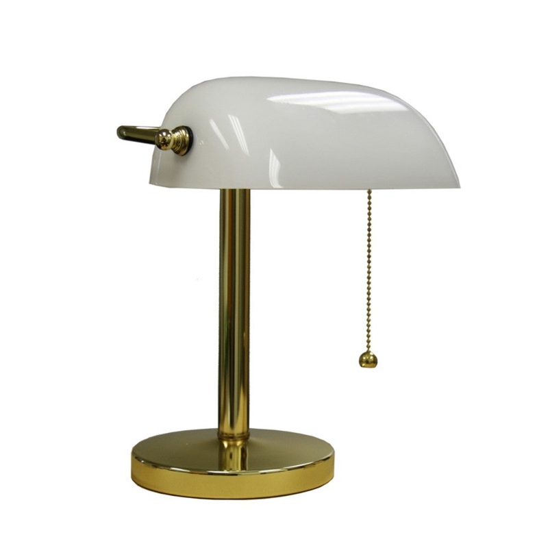 Gold and White Hooded Table Lamp By Homeroots