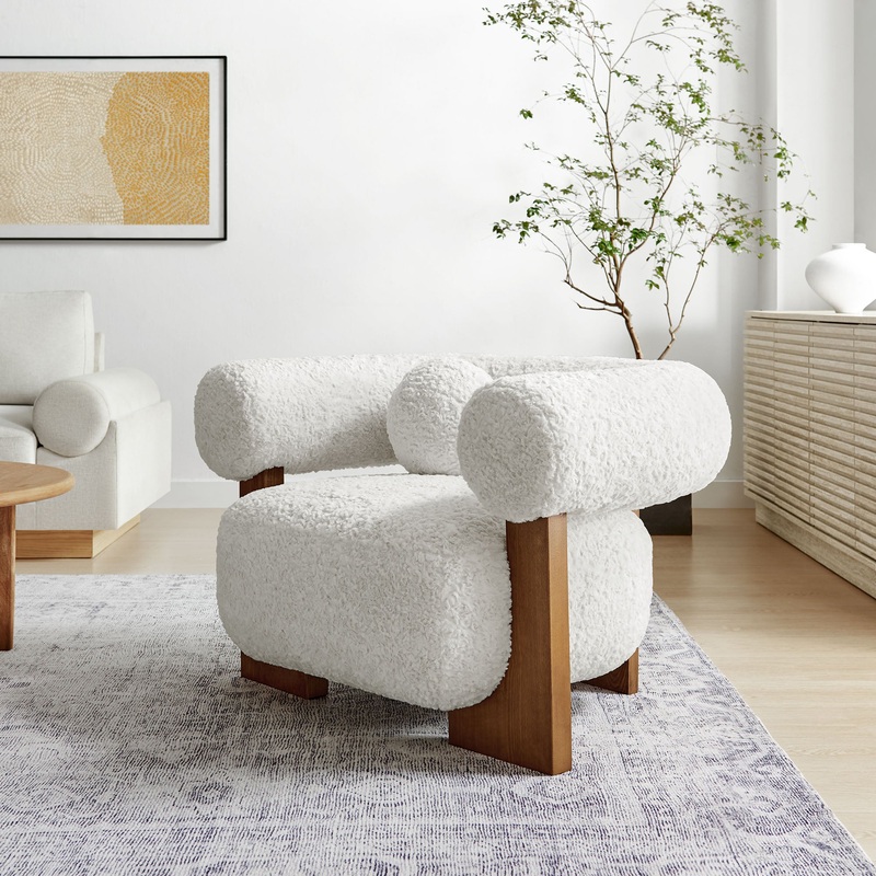 Jace Faux Fur Fabric Accent Chair by Modway