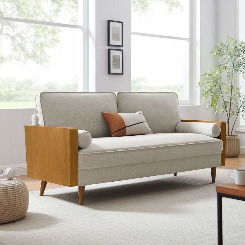 Kellan Heathered Fabric Upholstered Sofa by Modway