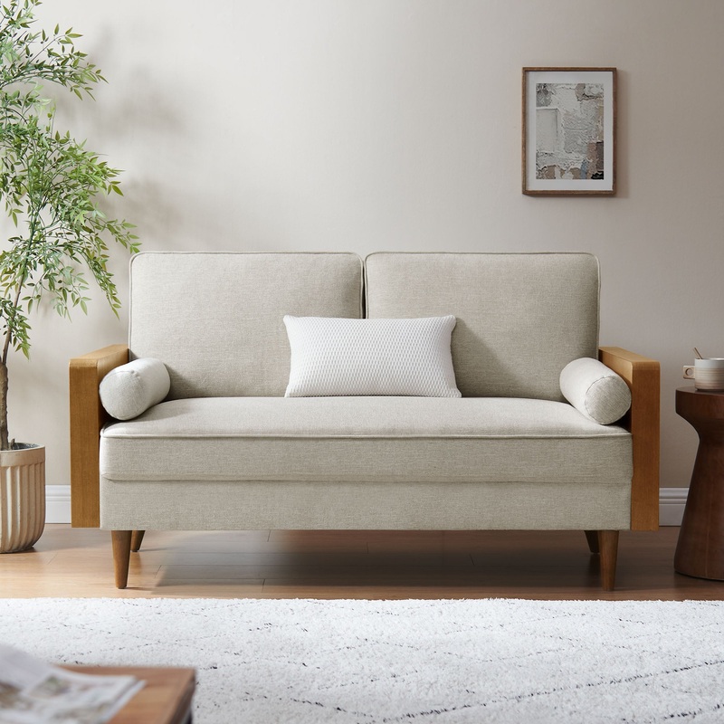Kellan Heathered Weave Fabric Loveseat by Modway
