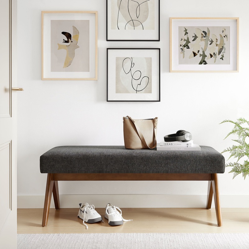 Lyra 47" Fabric Upholstered Bench by Modway