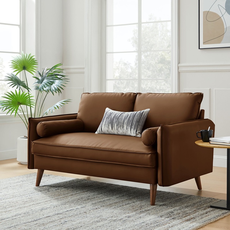 Revive Upholstered Vegan Leather Loveseat by Modway