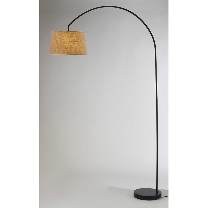 Sweeping Curve Floor Lamp in Black Metal