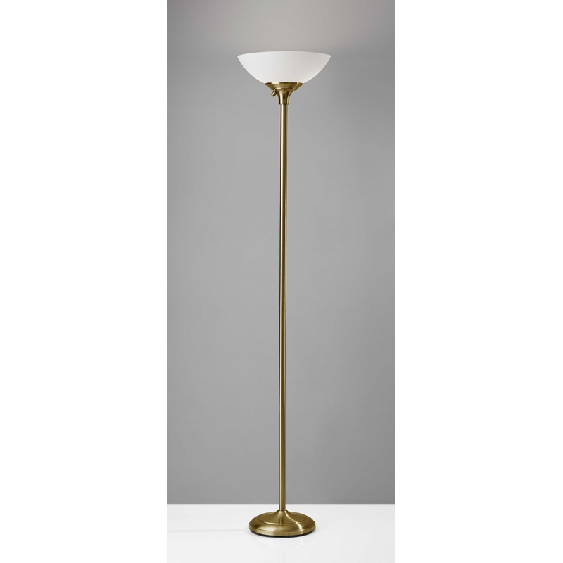 Tailored Shiny Brass Metal Torchiere with Bright Illumination