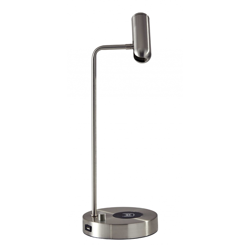 Ultra Sleek Brushed Steel Metal LED Desk Lamp