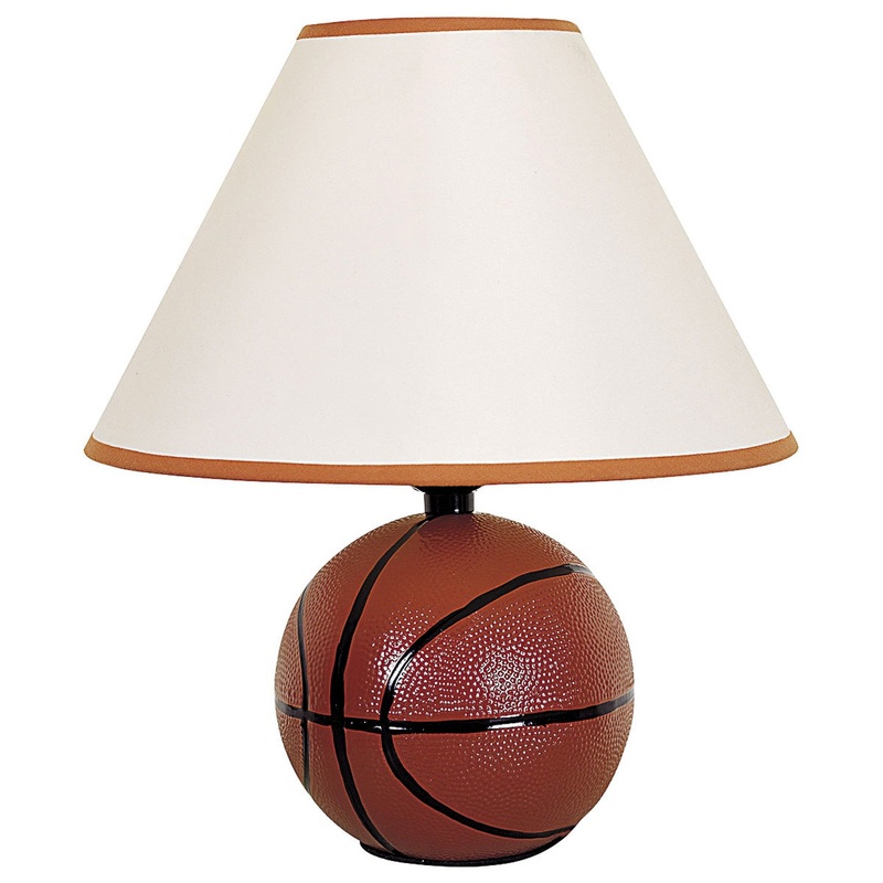 Basketball Shaped Table Lamp with White Shade By Homeroots