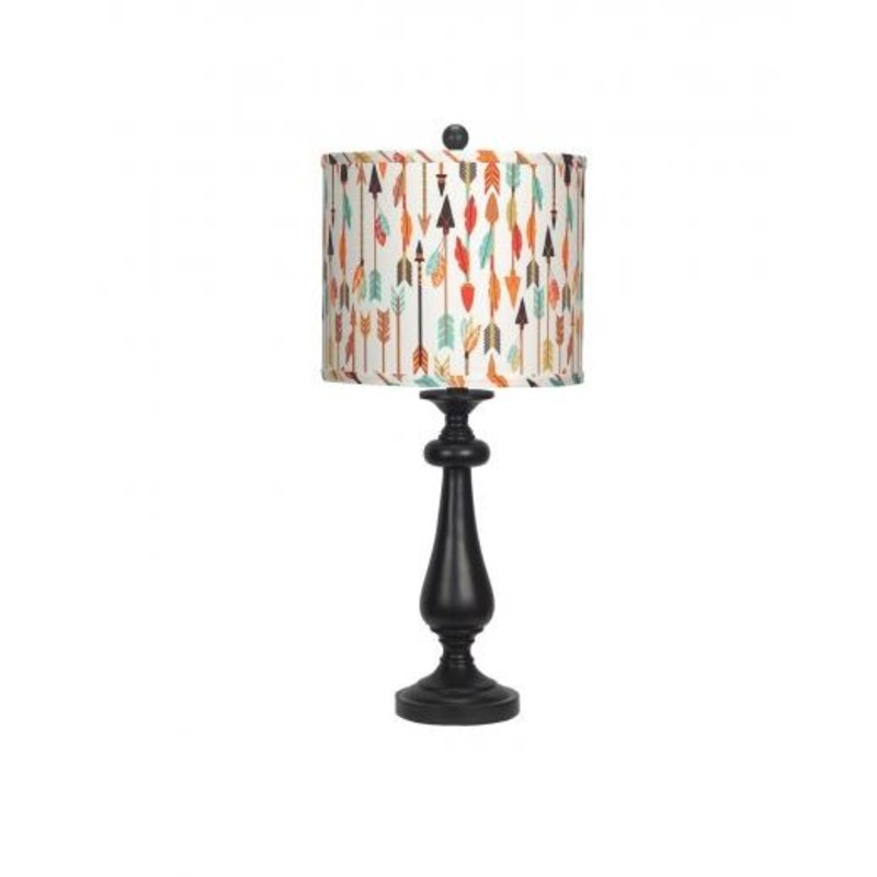 Black Candlestick Multi Color Tribal Arrows Shade table Lamp By Homeroots
