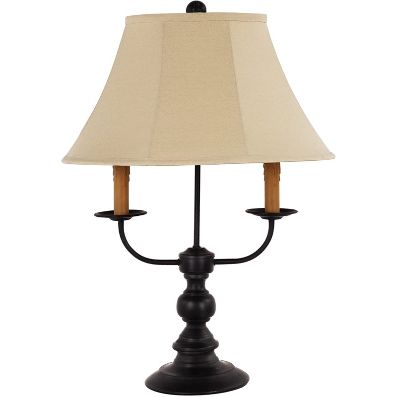 Black Double Vintage Candle Table Lamp By Homeroots