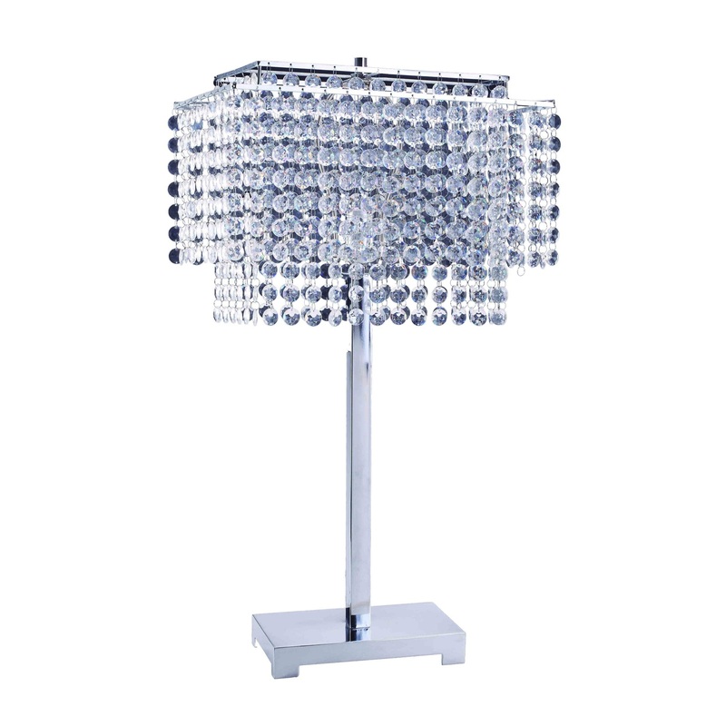 Bling Glam Faux Crystal Rectangular Table Lamp By Homeroots