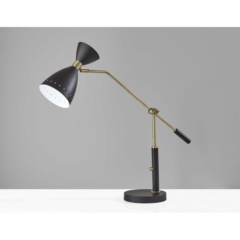 Brass Cinch Black Metal Adjustable Desk Lamp By Homeroots