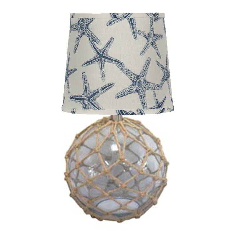 Cape Netted Glass Navy Starfish Accent Lamp By Homeroots