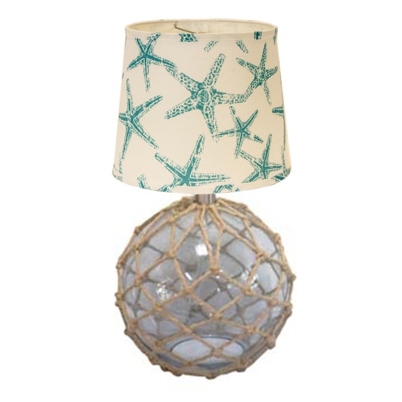 Cape Netted Glass Teal Starfish Accent Lamp By Homeroots