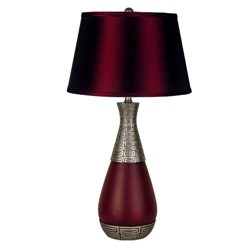 Contemporary Maroon Table Lamp By Homeroots