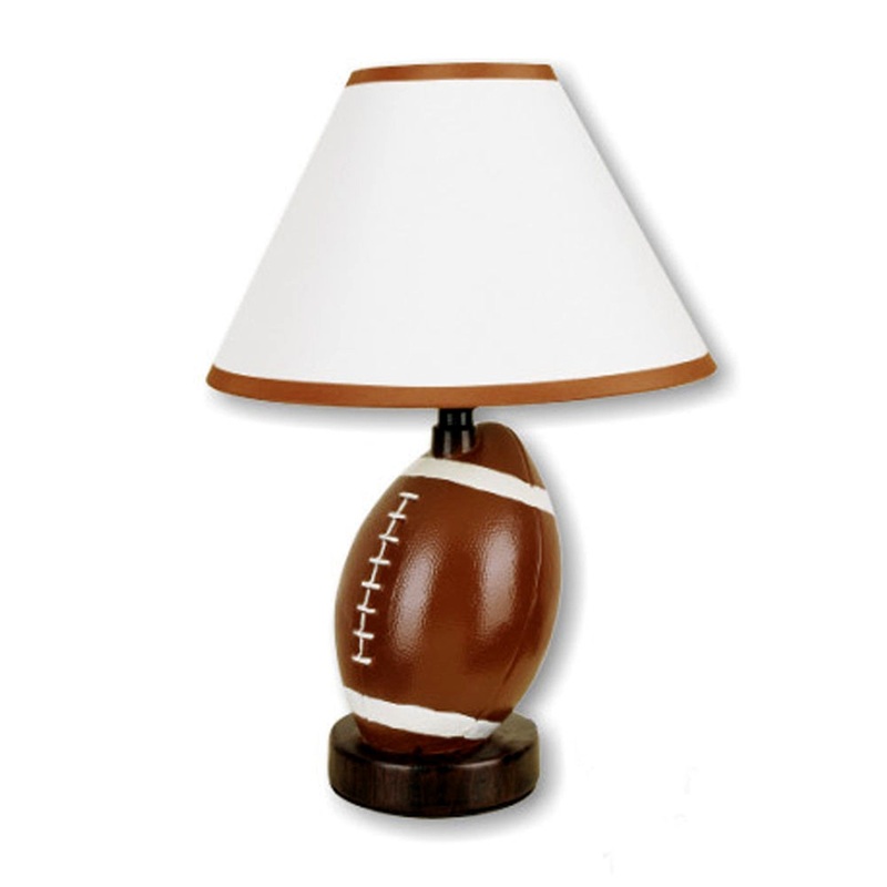 Football Shaped Table Lamp with White Shade By Homeroots