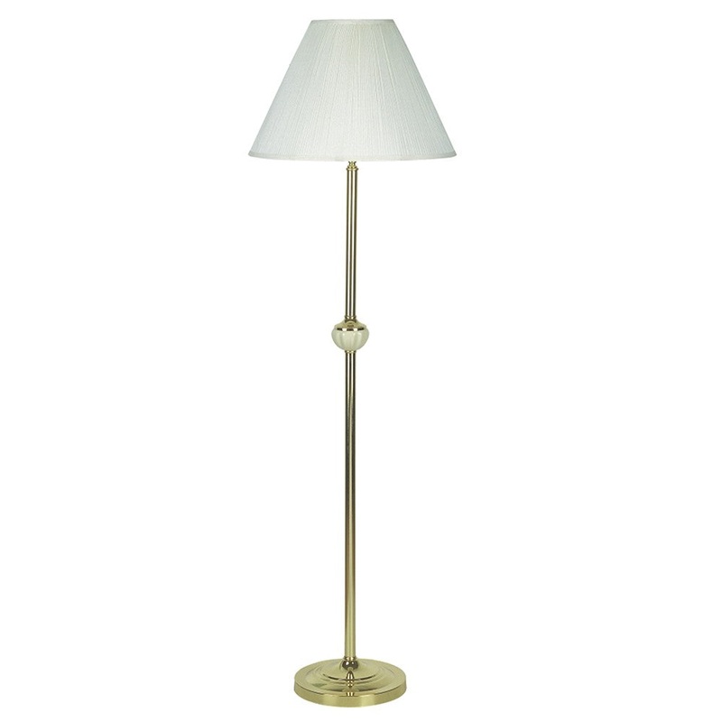 Gold and White Floor Lamp with Ceramic Accent By Homeroots