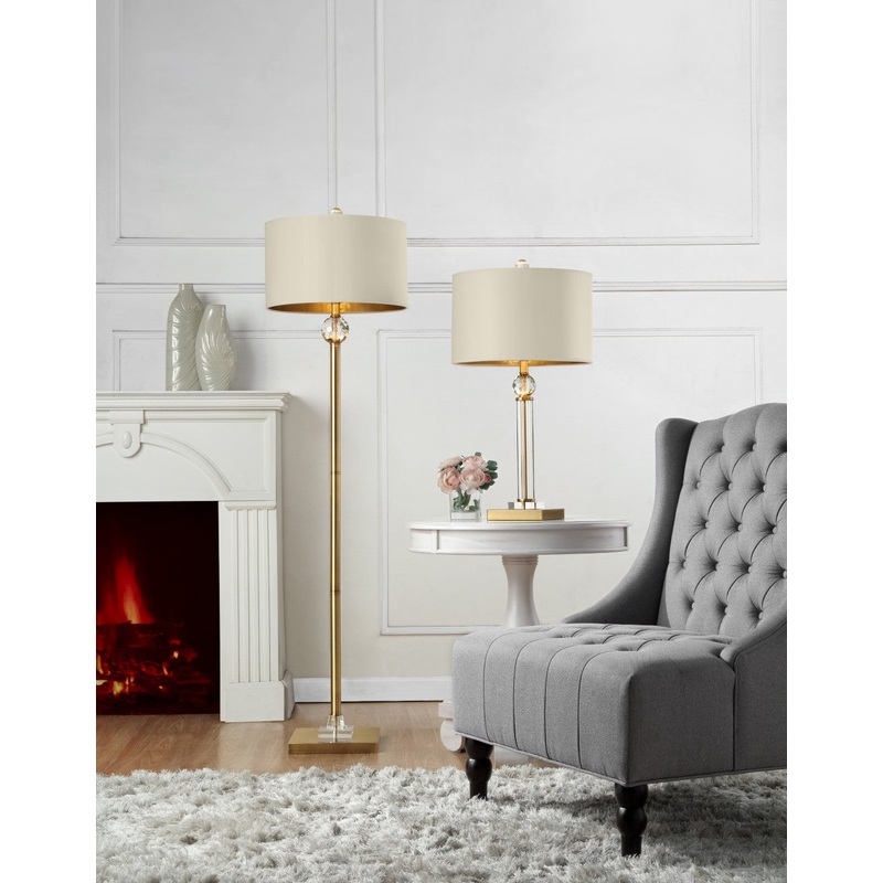 Gold Crystal Accent Floor Lamp By Homeroots