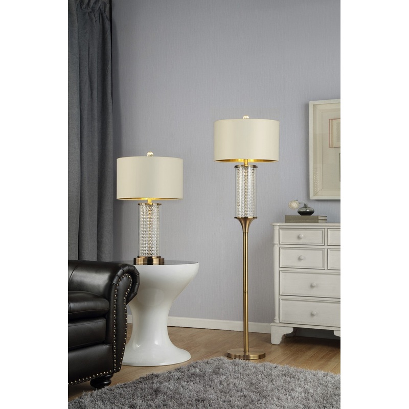 Gold Crystal Floor Lamp By Homeroots